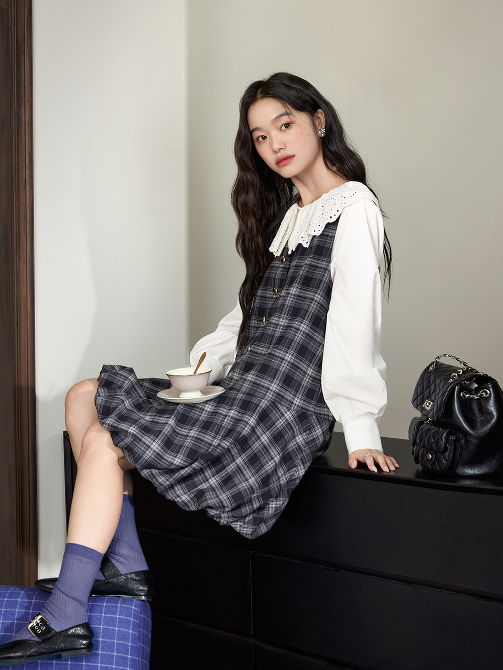 Plaid Bubble Hem Dress