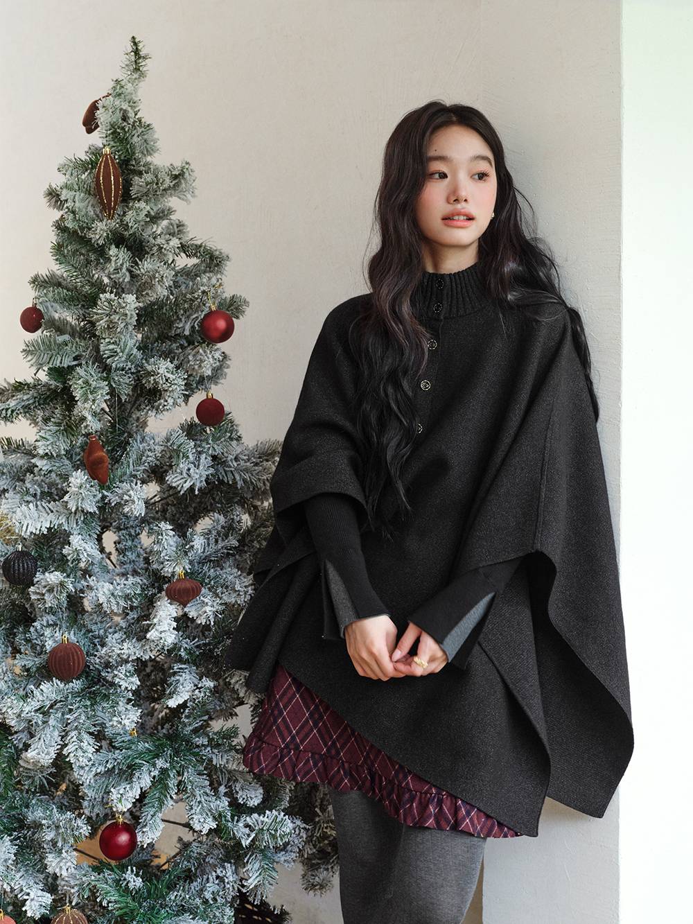 Mock Neck Cape Sweater