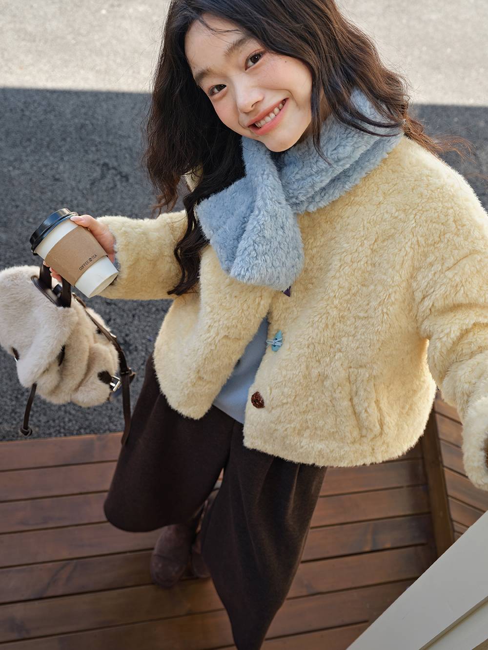 Fuzzy Scarf and Jacket