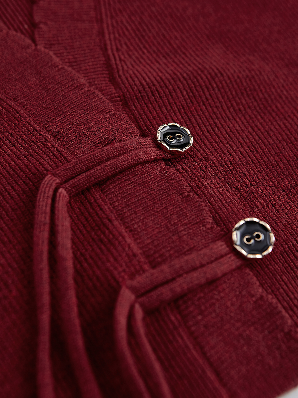 Red Cardigan and Black Dress