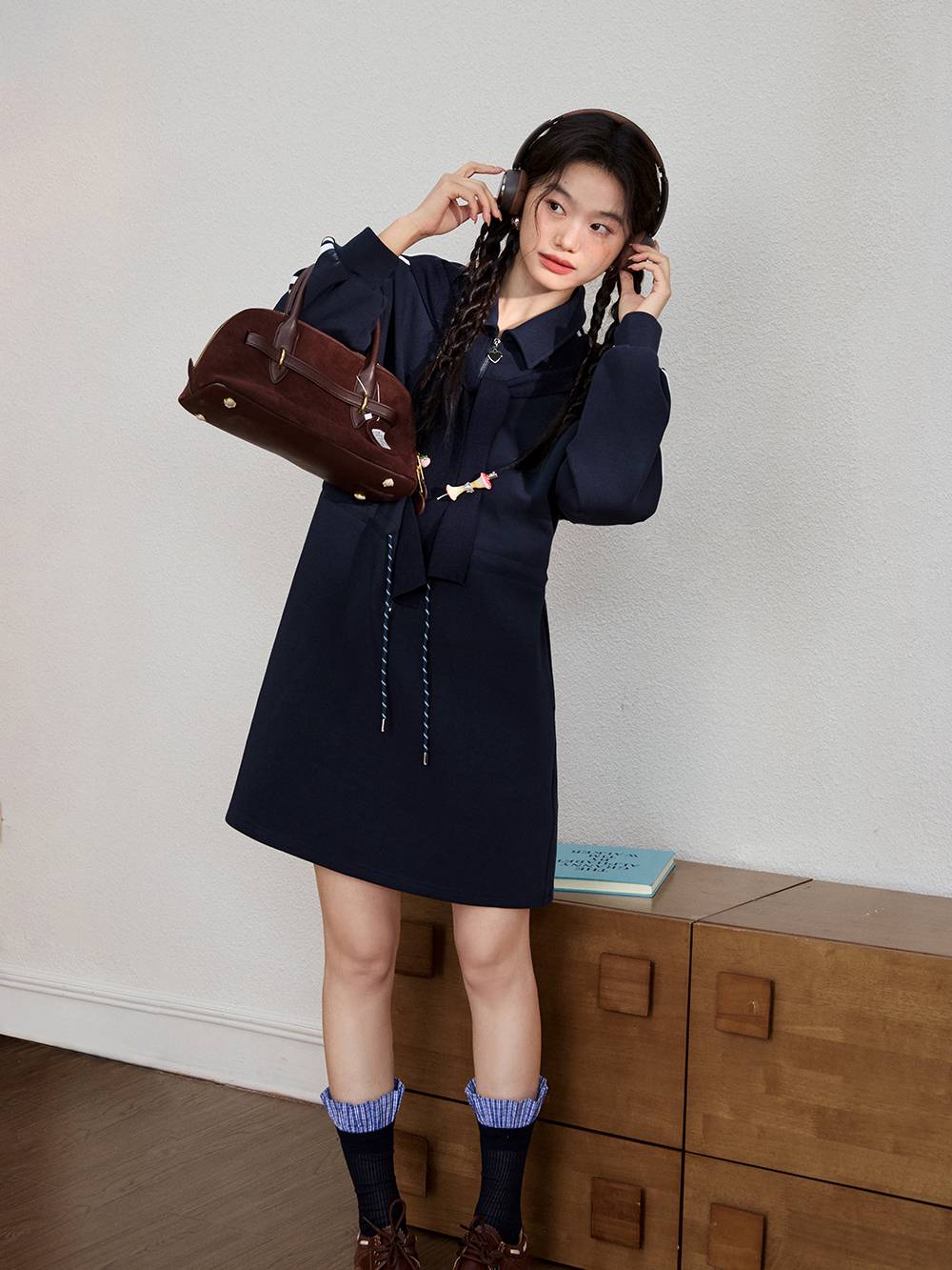 Layered Look Sweatshirt Dress