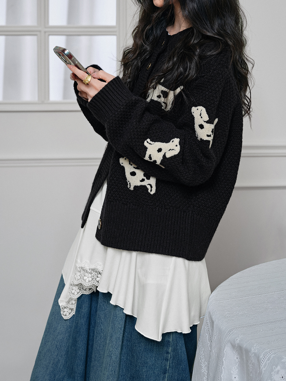 Puppy Cardigan Sweater