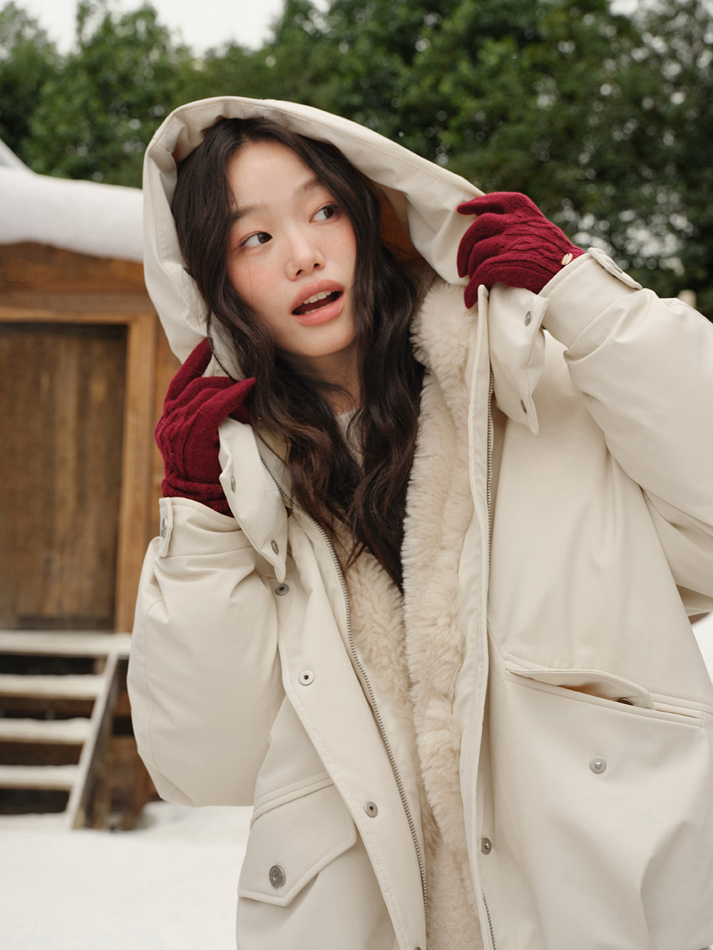 Hooded Stand Collar Down Jacket