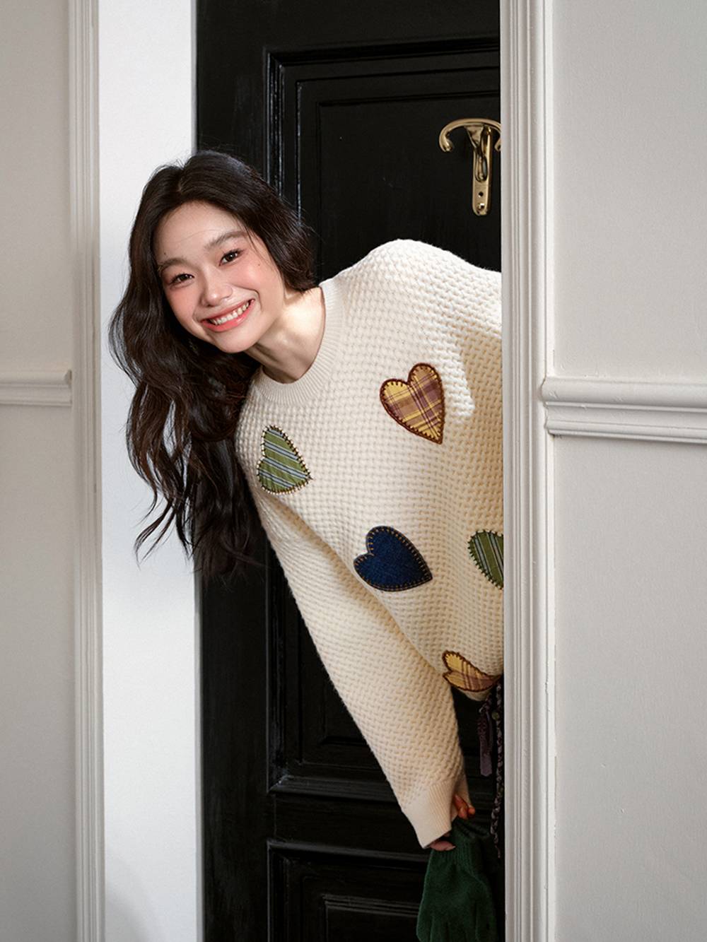 Heart-Shaped Embroidered Sweater