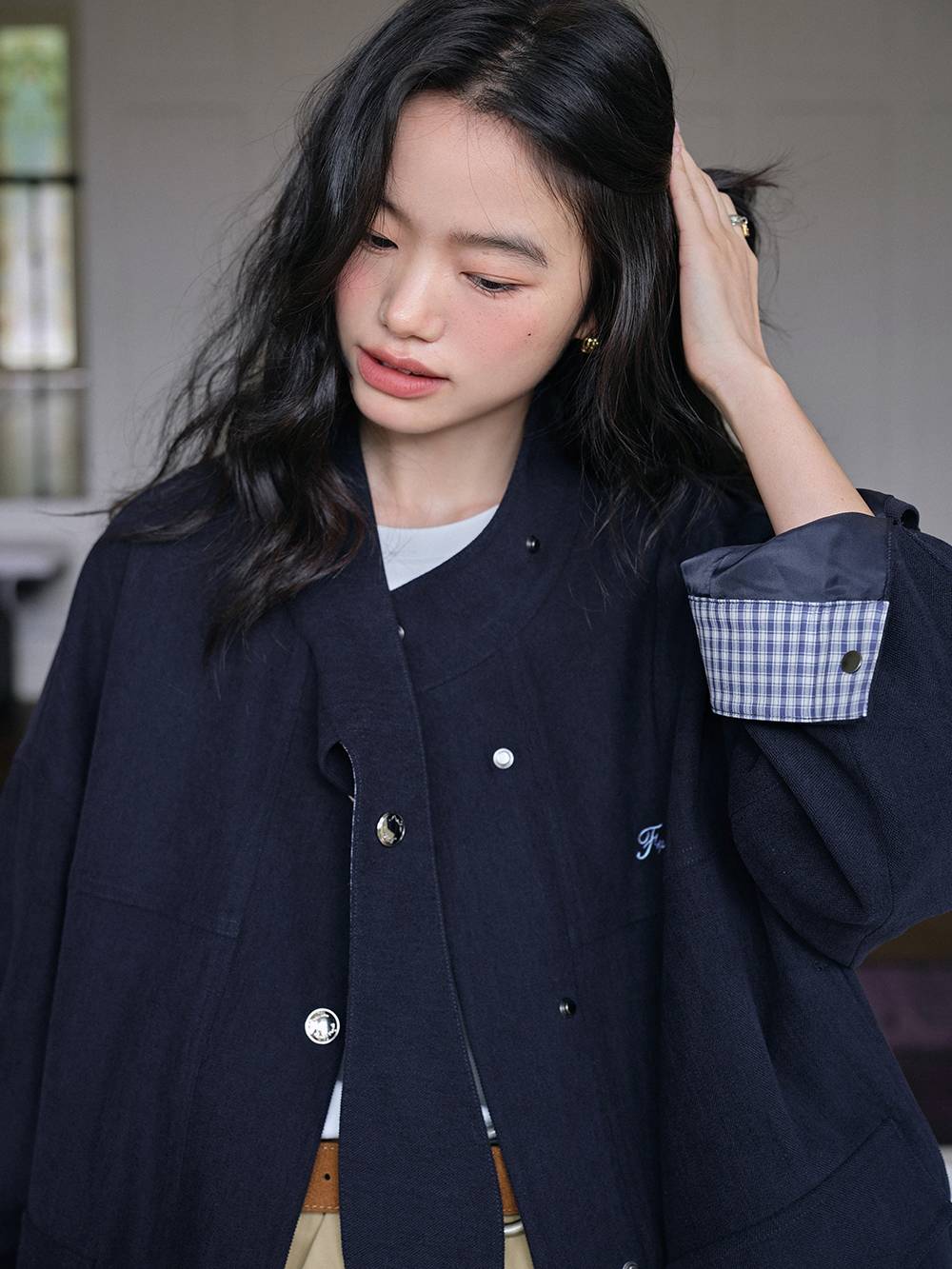 Plaid Spliced Jacket