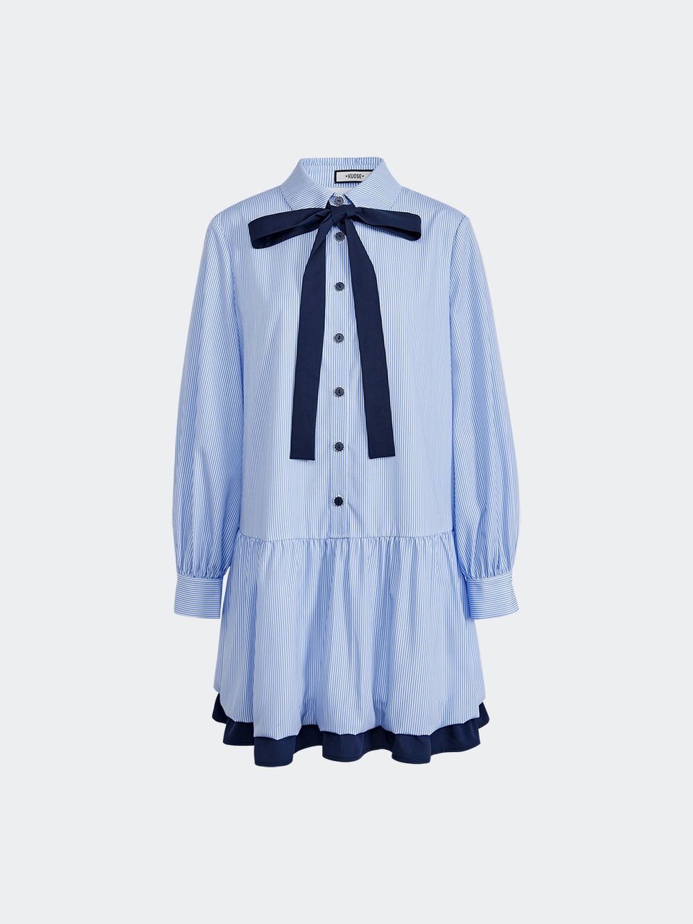 Ribbon Tie Shirt Dress