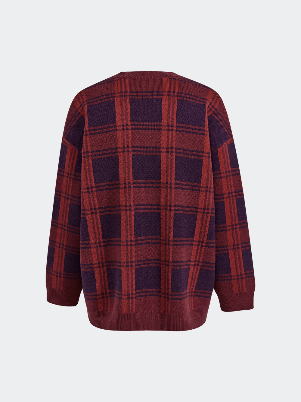 Red Plaid Cardigan Sweater
