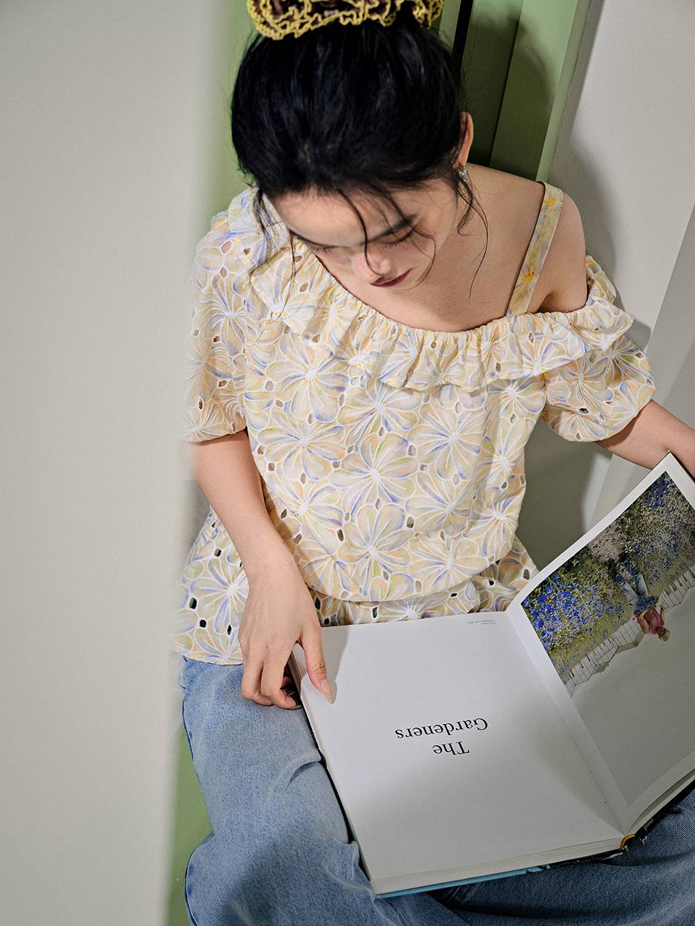 One Shoulder Floral Blouse