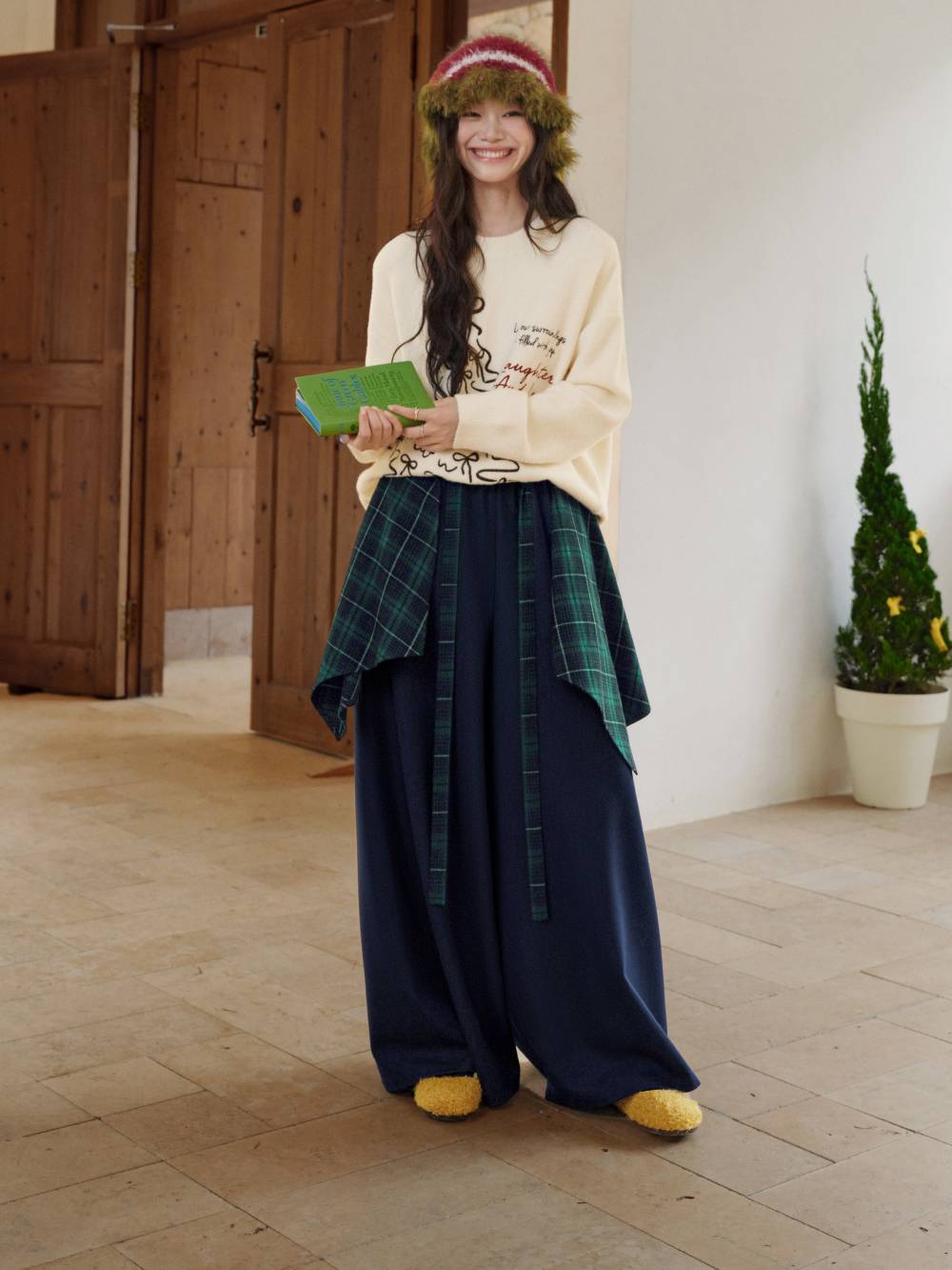 Wrap Tie Wide-Leg Pants