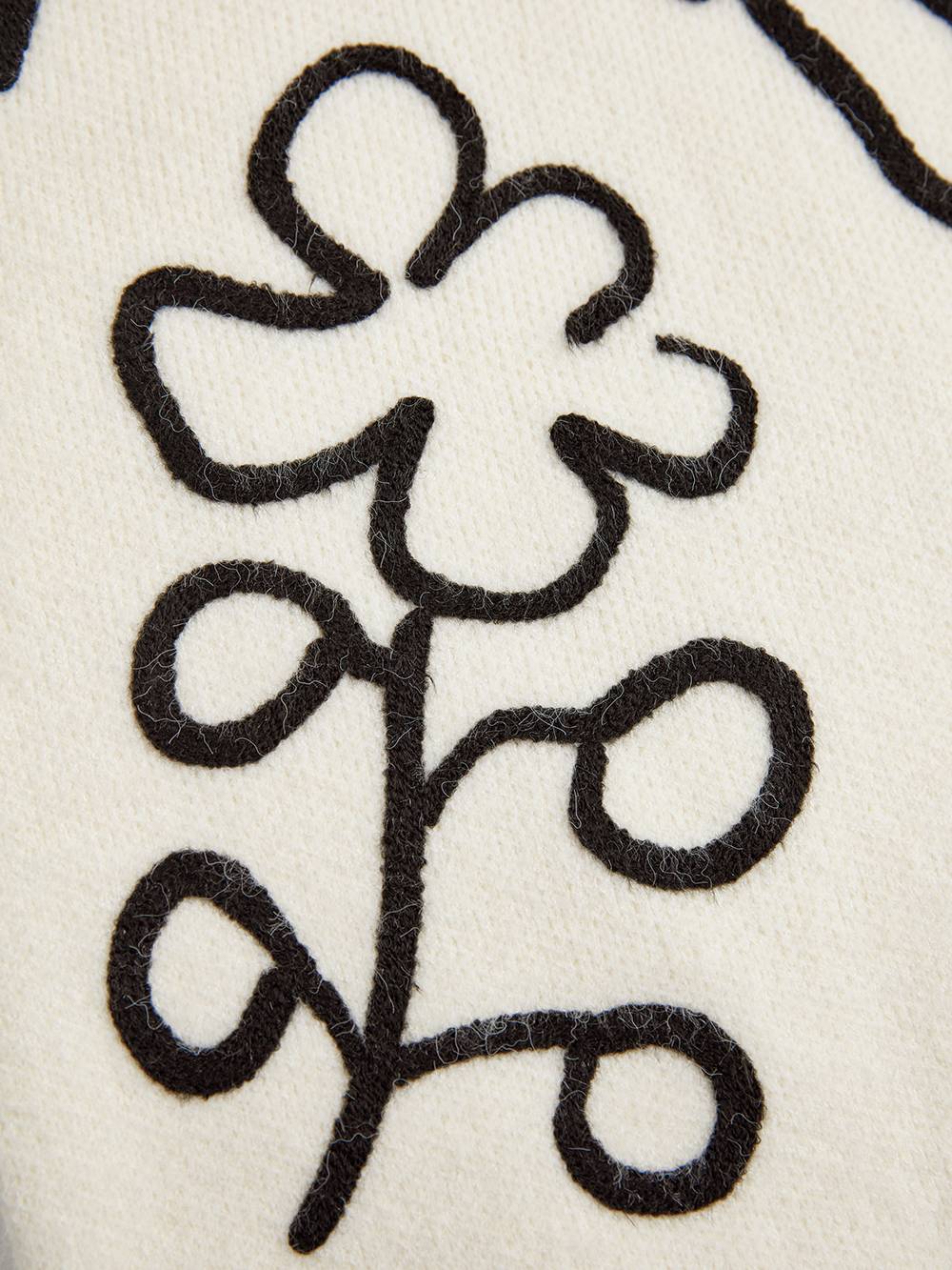 Textured Embroidered Sweater