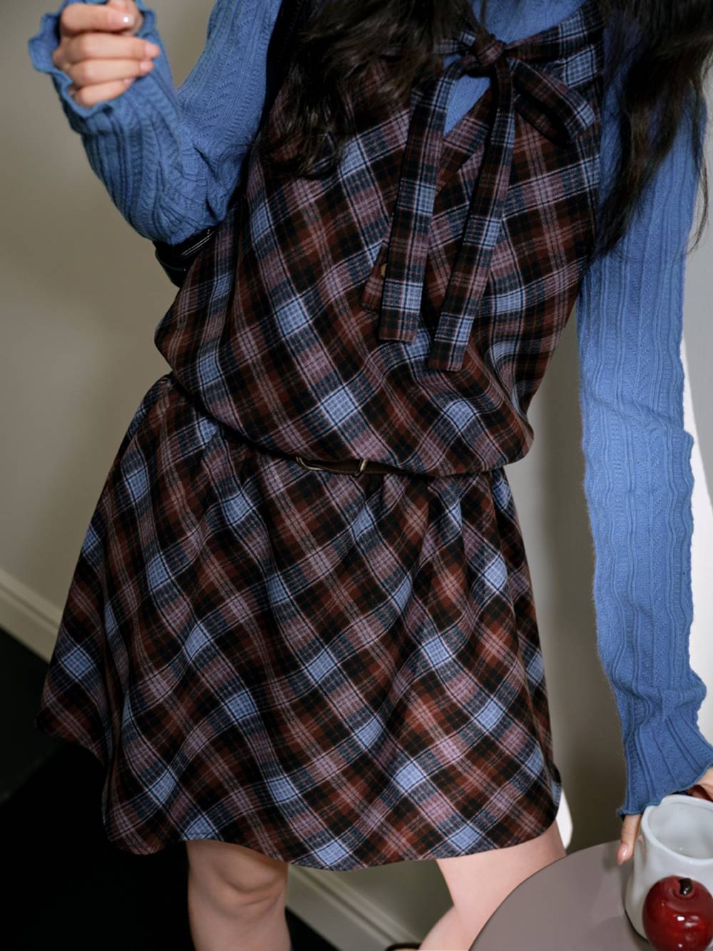 Plaid Belted Dress