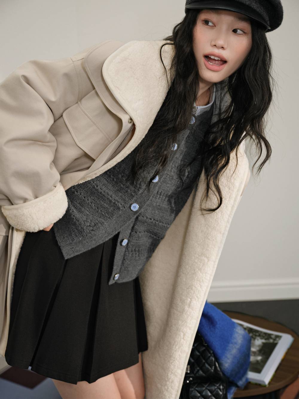 Double Layer Mid-Length Coat
