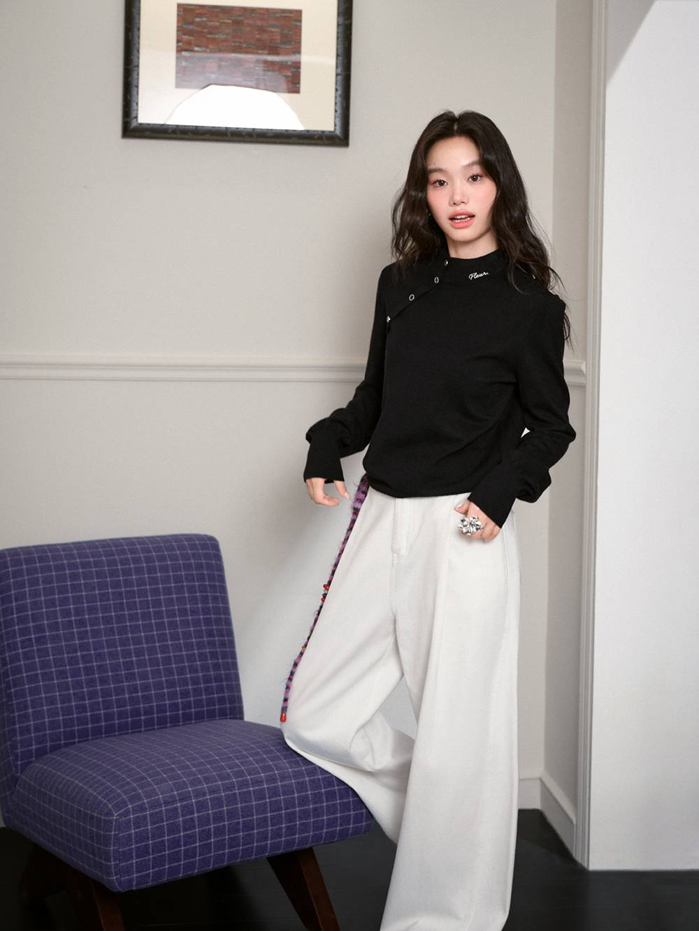 Mock Neck Long-Sleeve Top