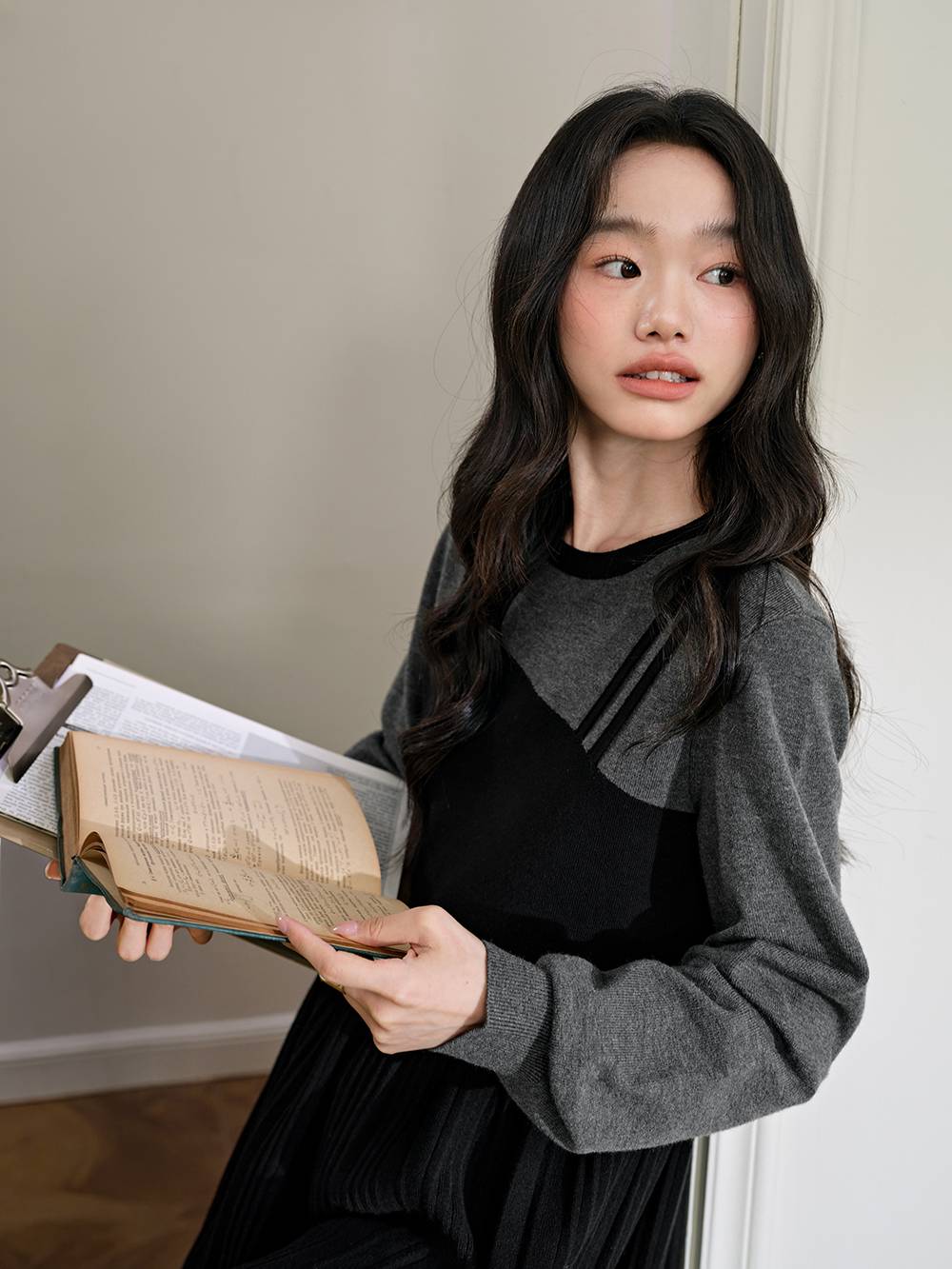 Layered Look Knit Dress