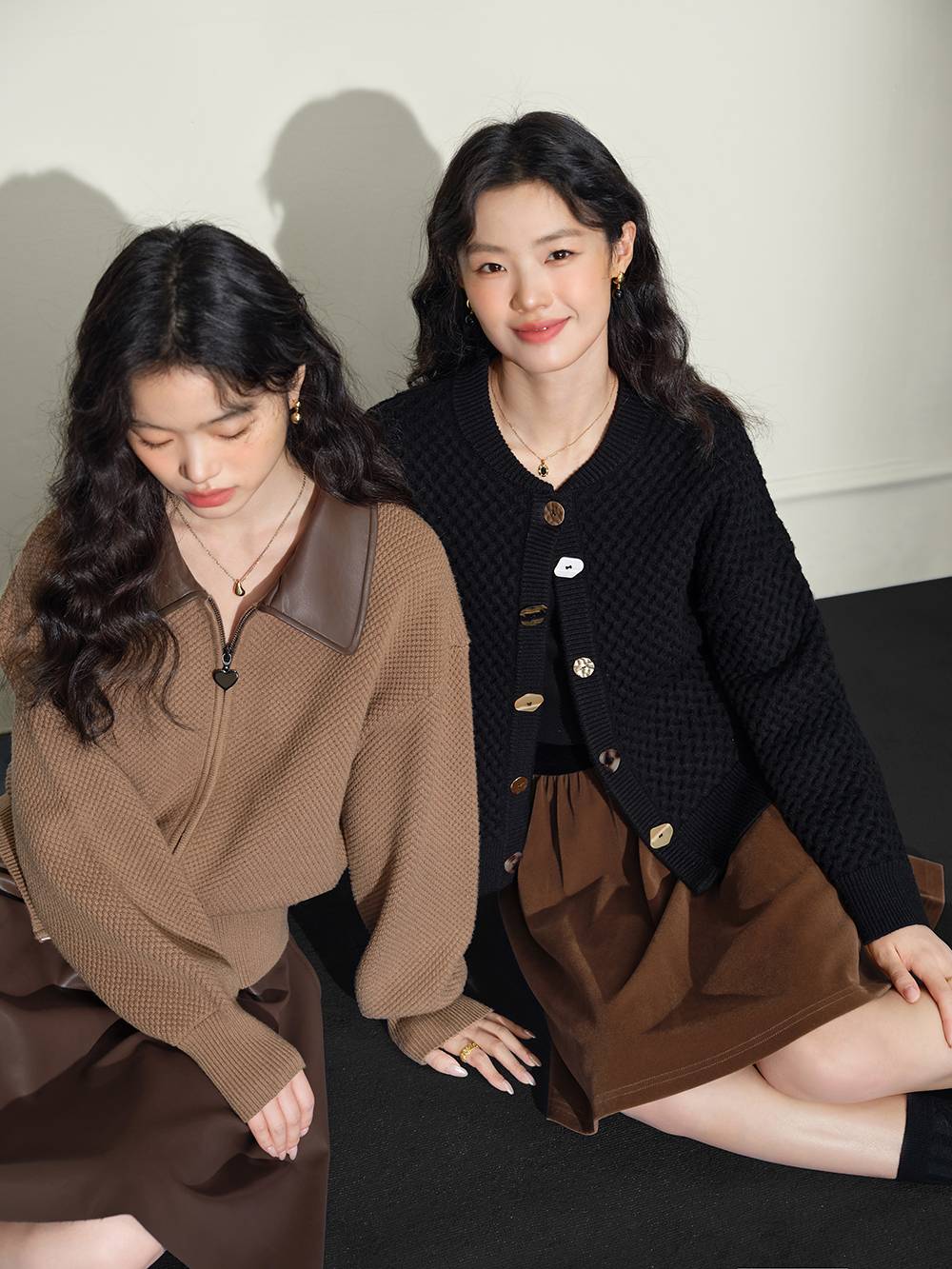 Double Zip Cardigan Sweater