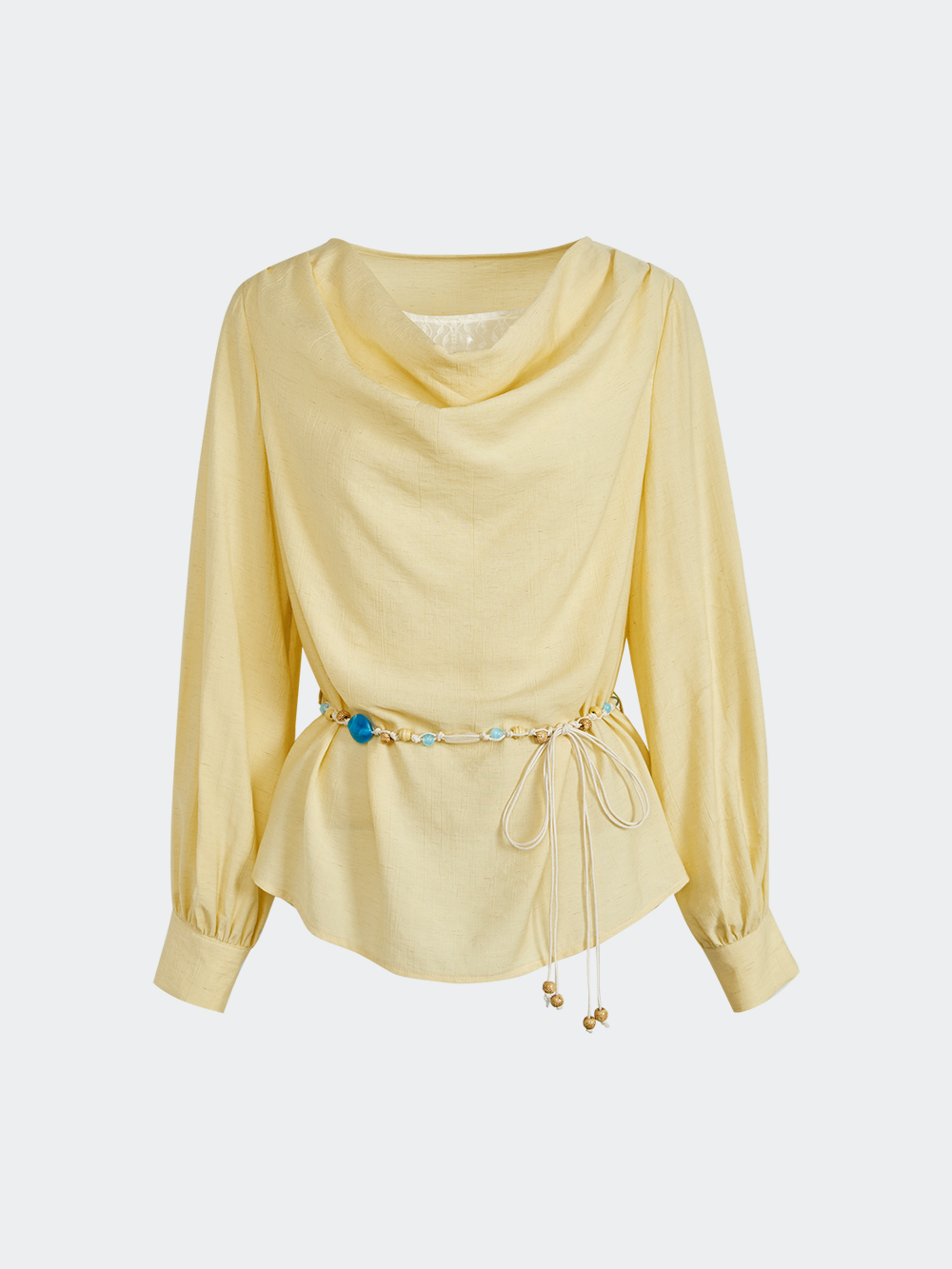 Cowl Neck Long-sleeve Top