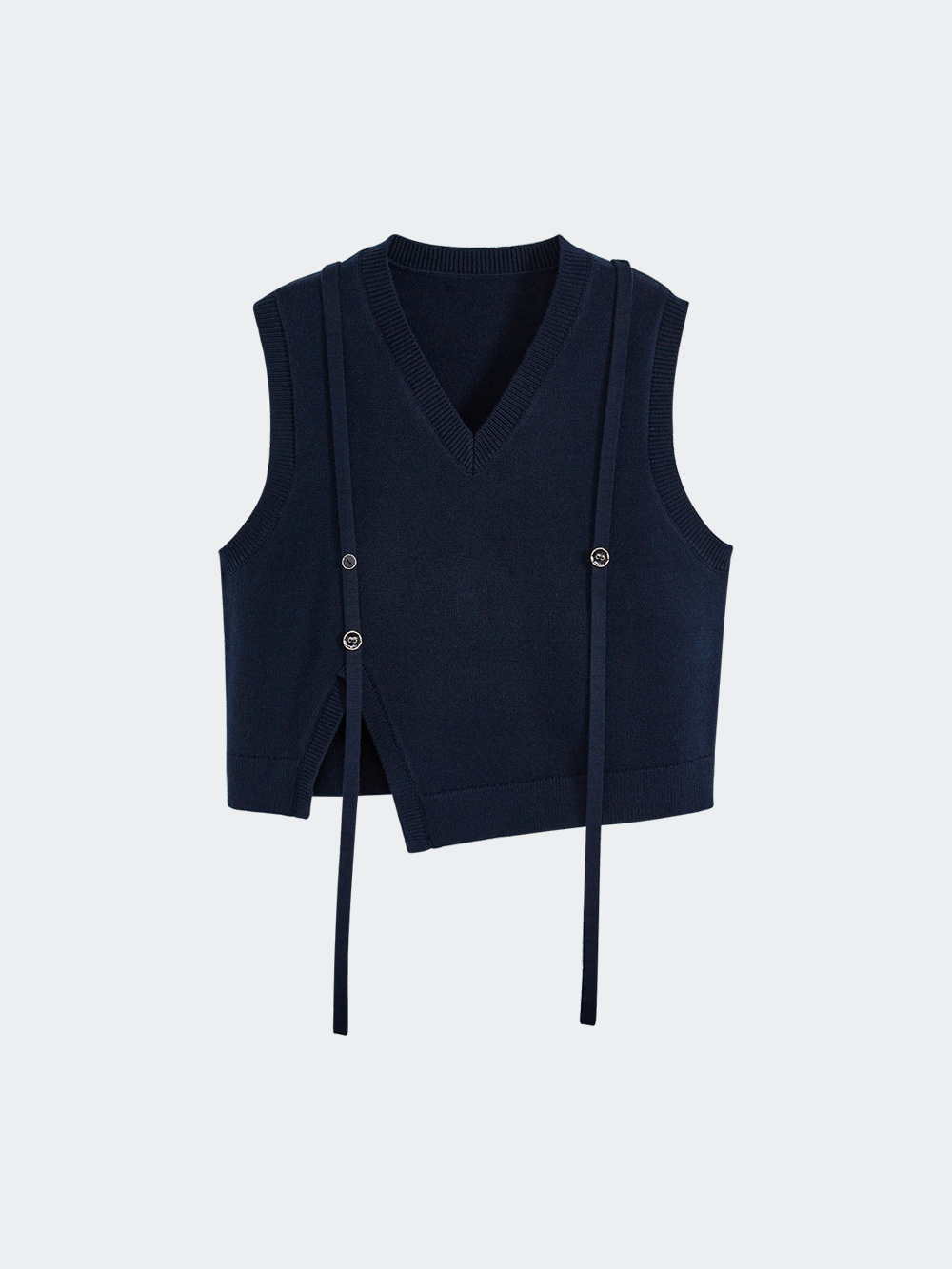 Vest and Striped Dress