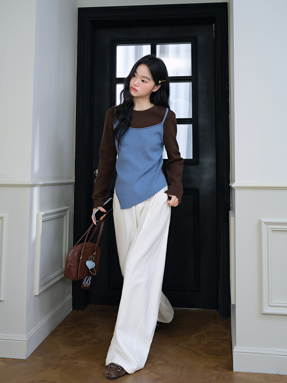 Layered Look Knit Top