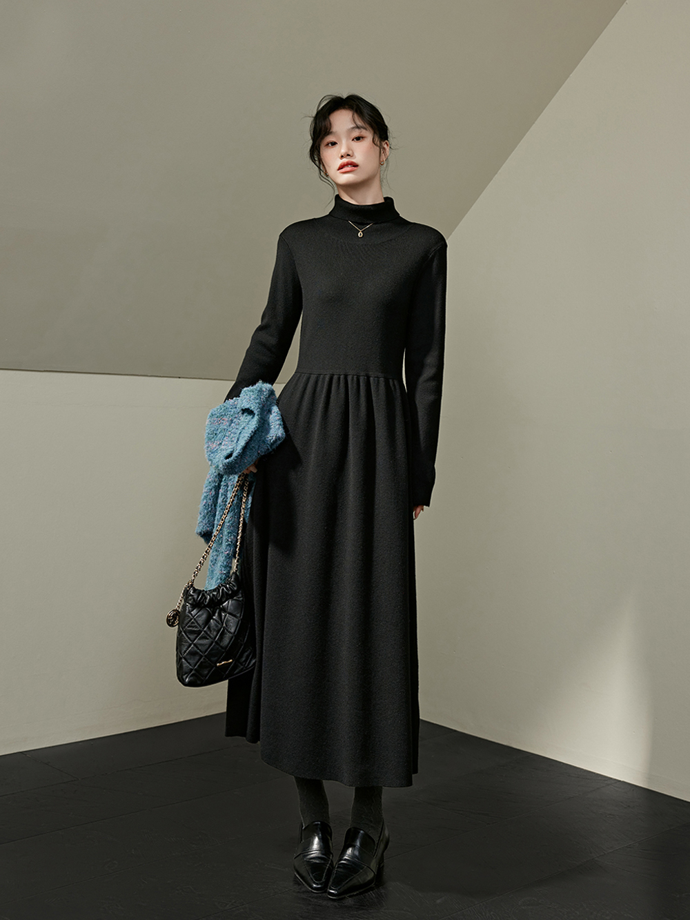 Turtleneck Knit Dress