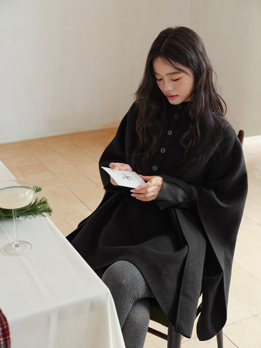 Mock Neck Cape Sweater