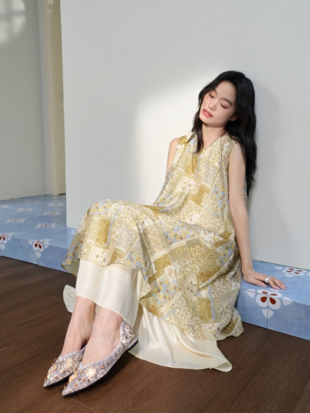 V-neck Layered Dress