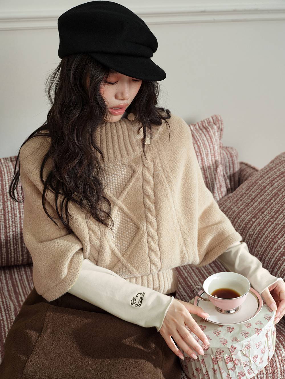 Cable Knit Turtleneck Sweater