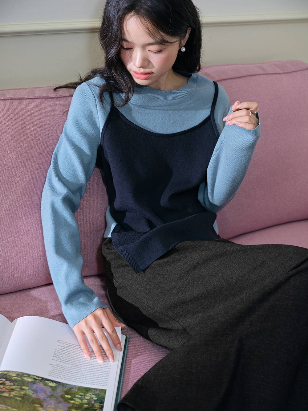 Layered Look Knit Top