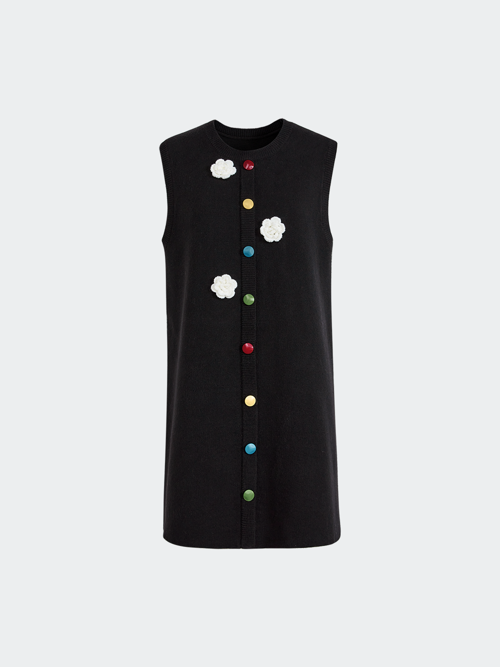 Sleeveless Colourful Button Dress