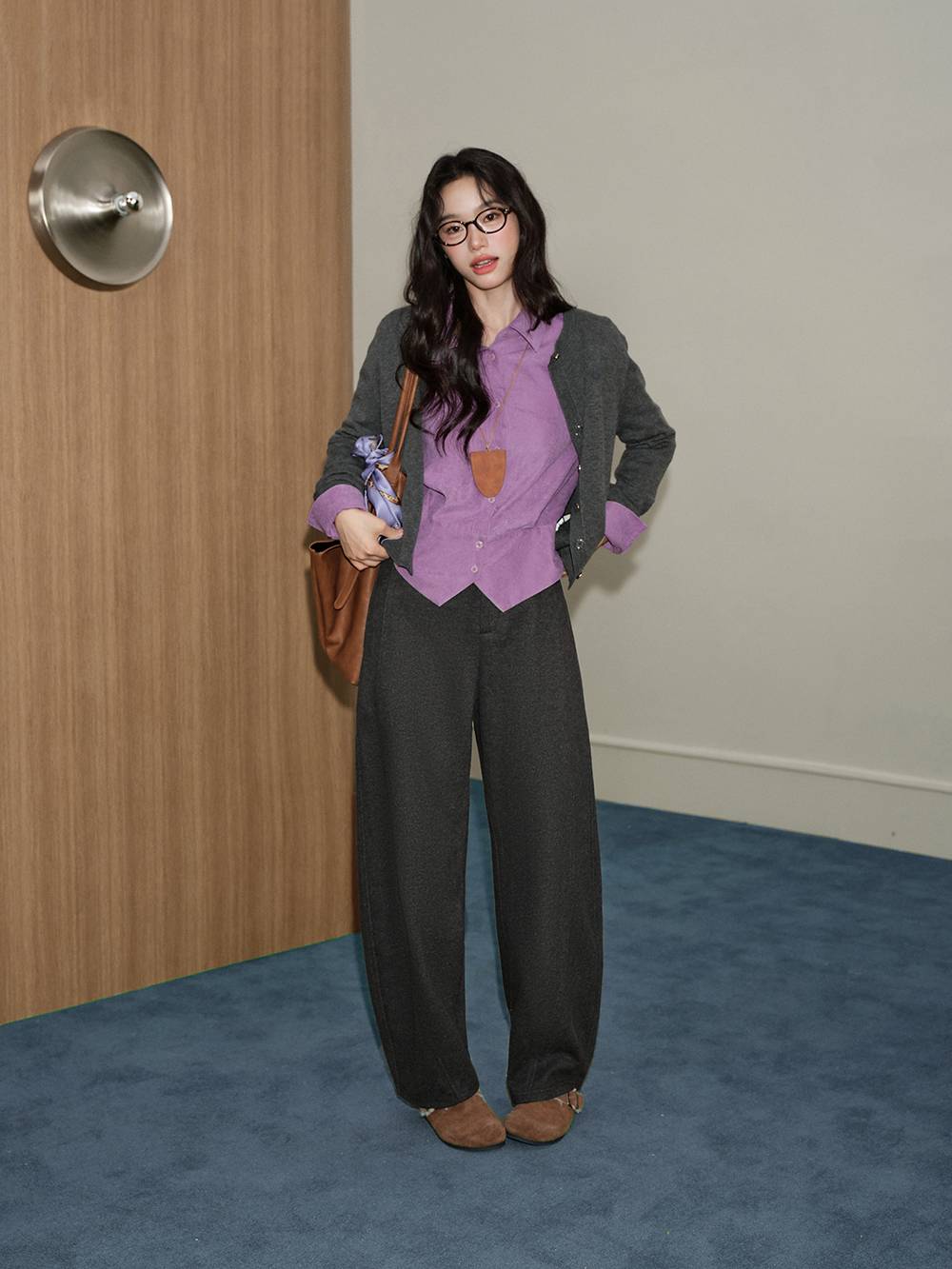 High-Waisted Brushed Pants