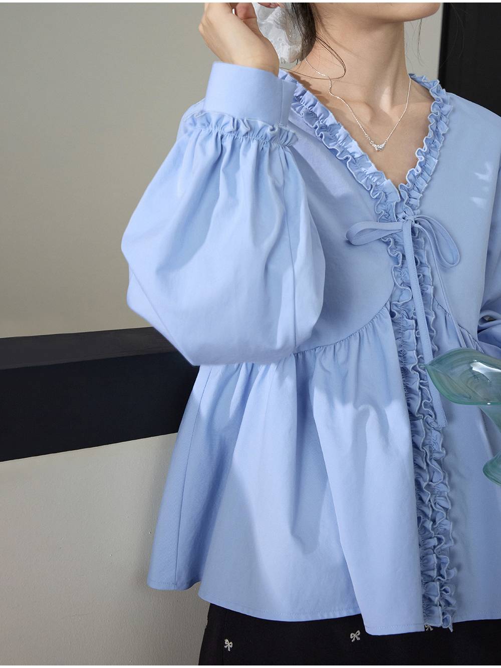 Ruffle-trim Blouse