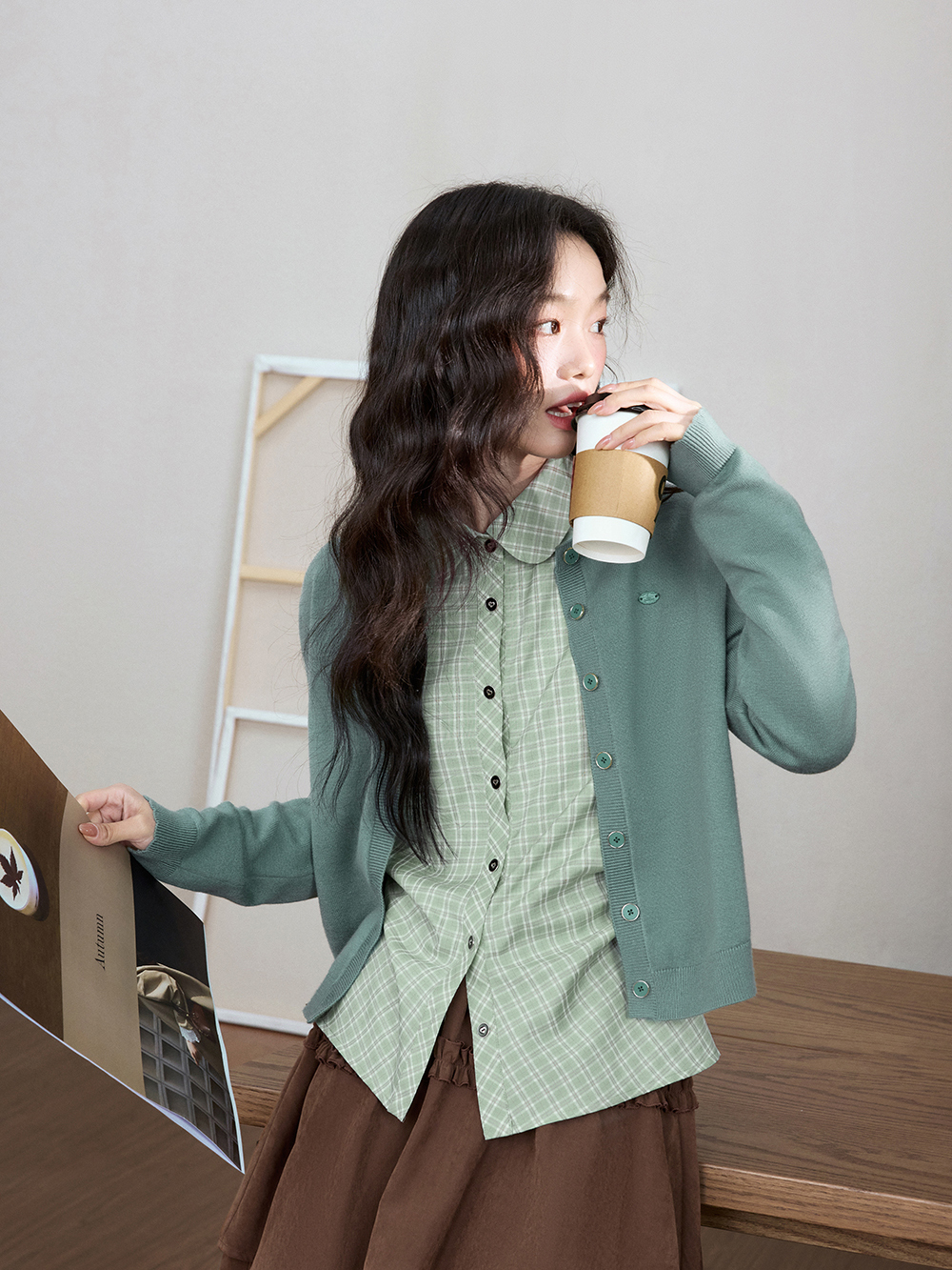 Cardigan Sweater and Knit Vest