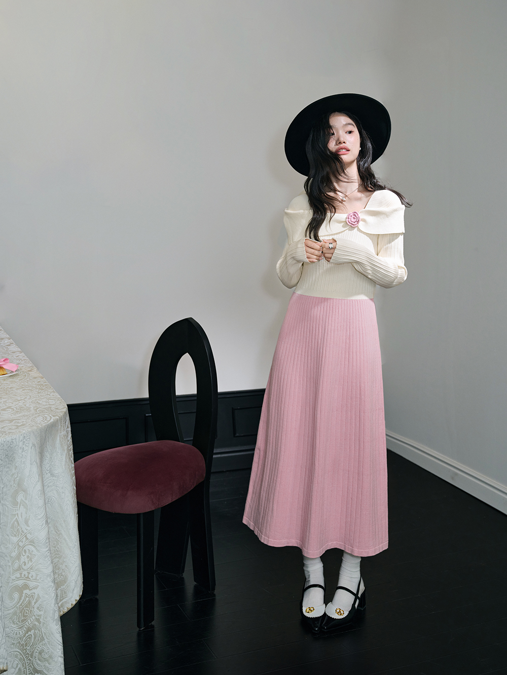 Two-Tone White-Pink Dress