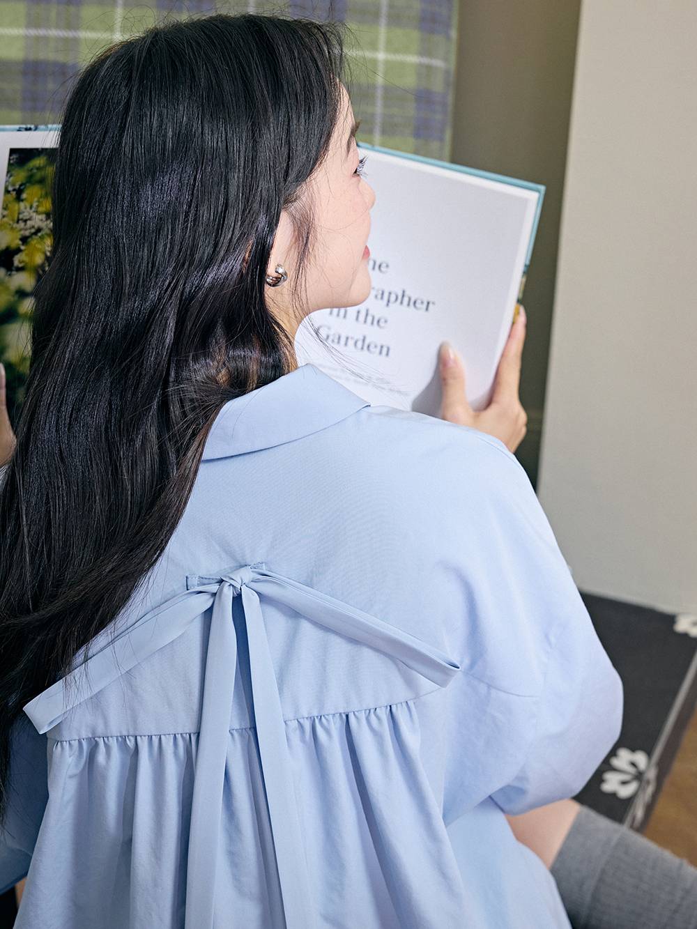 Ribbon Tie Back Blouse