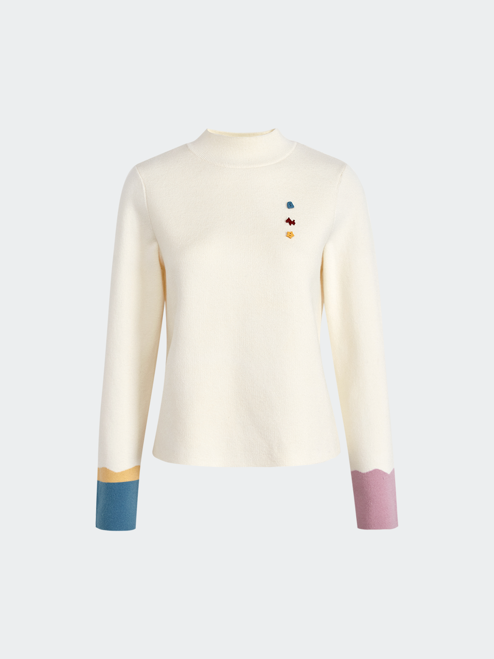 Mock Neck Long-Sleeve Knit Top