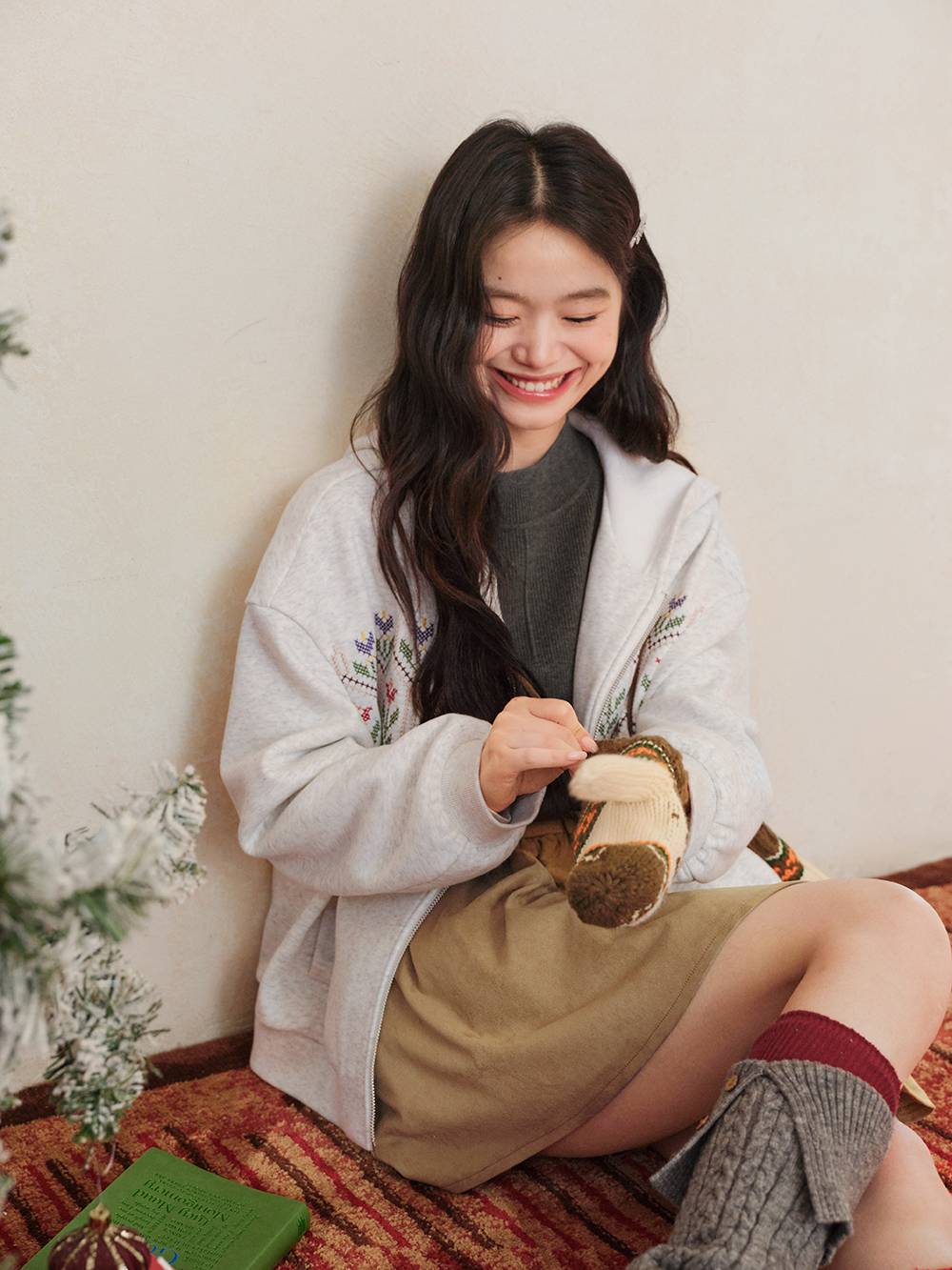 Floral Zip Up Hoodie