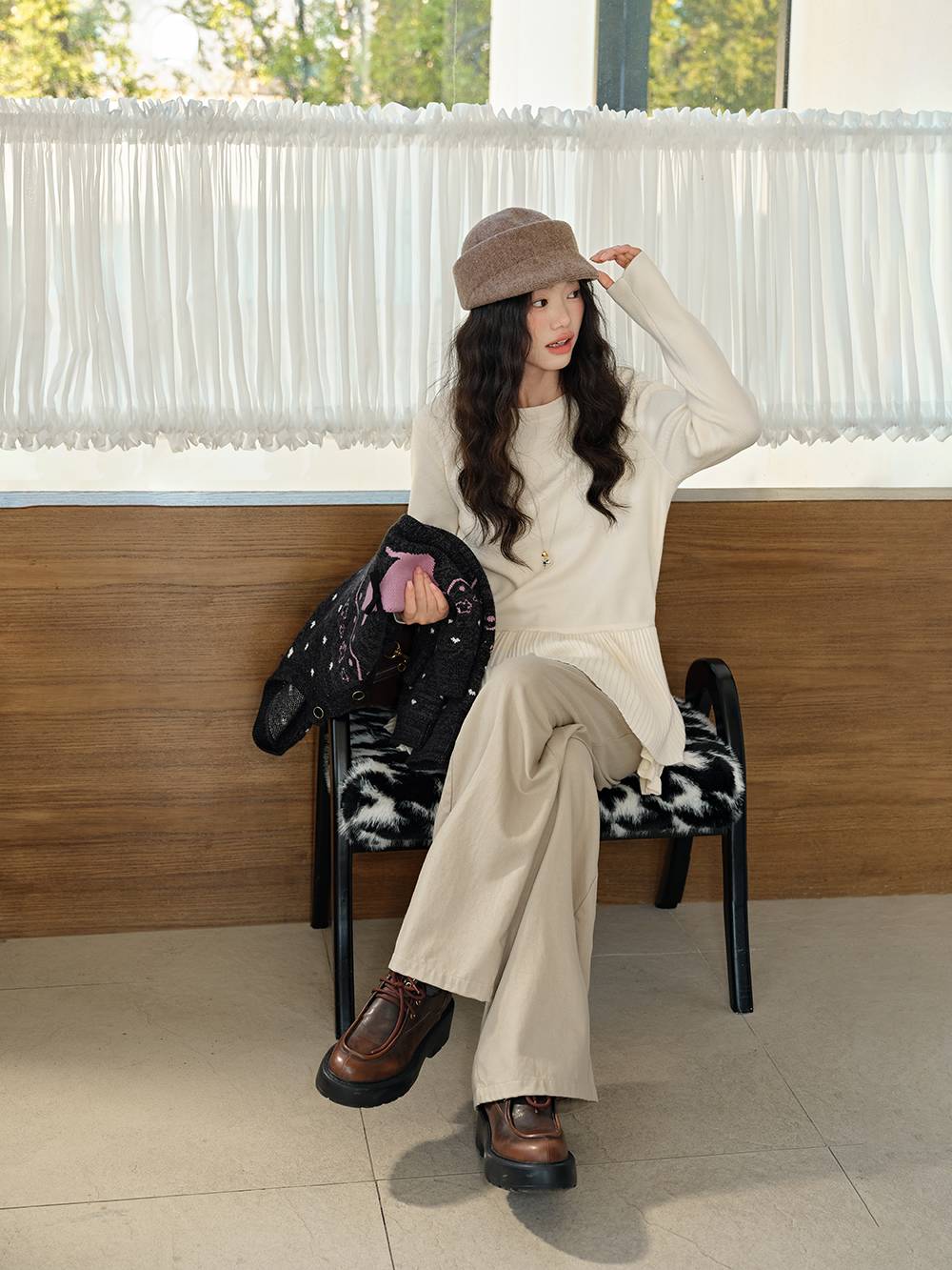 Layered Hem Knit Top