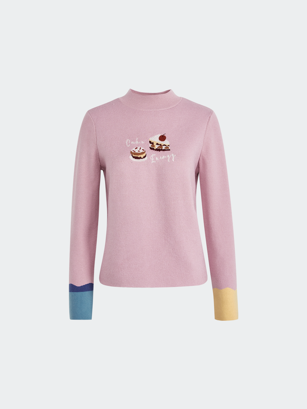 Mock Neck Long-Sleeve Knit Top