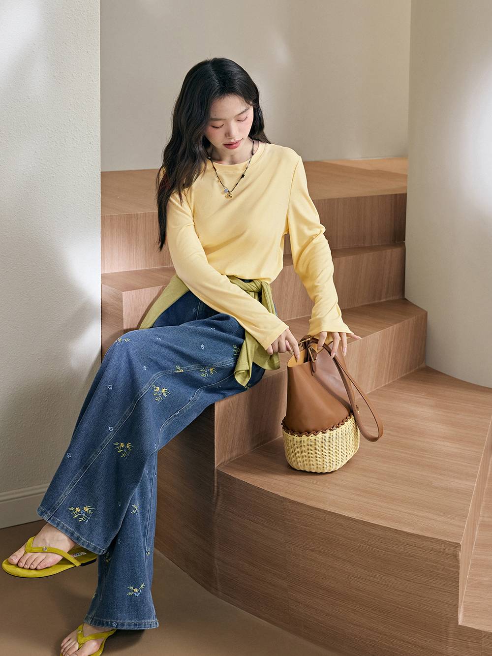 Floral Embroidered Jeans