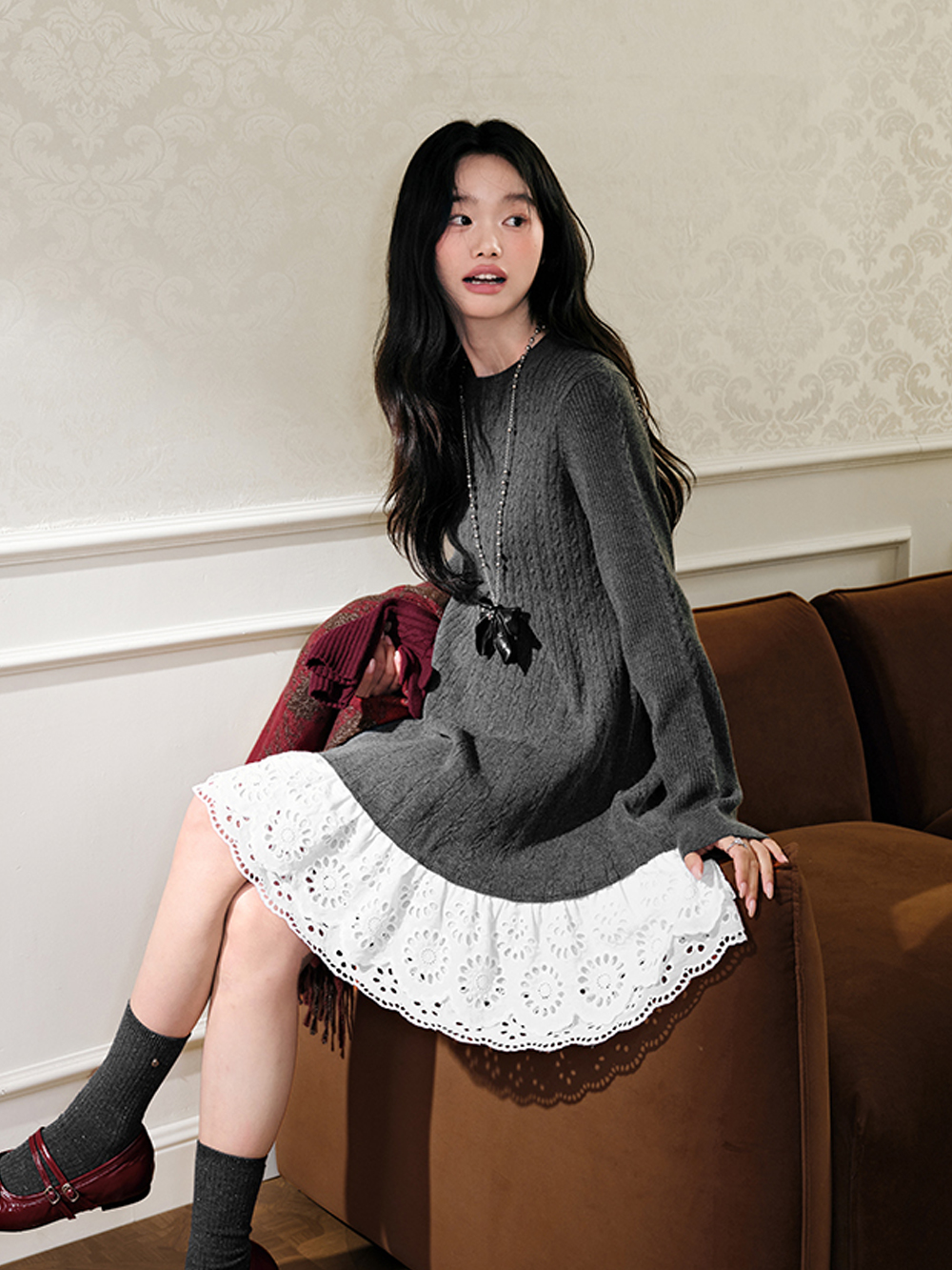 Layered Lace Hem Dress