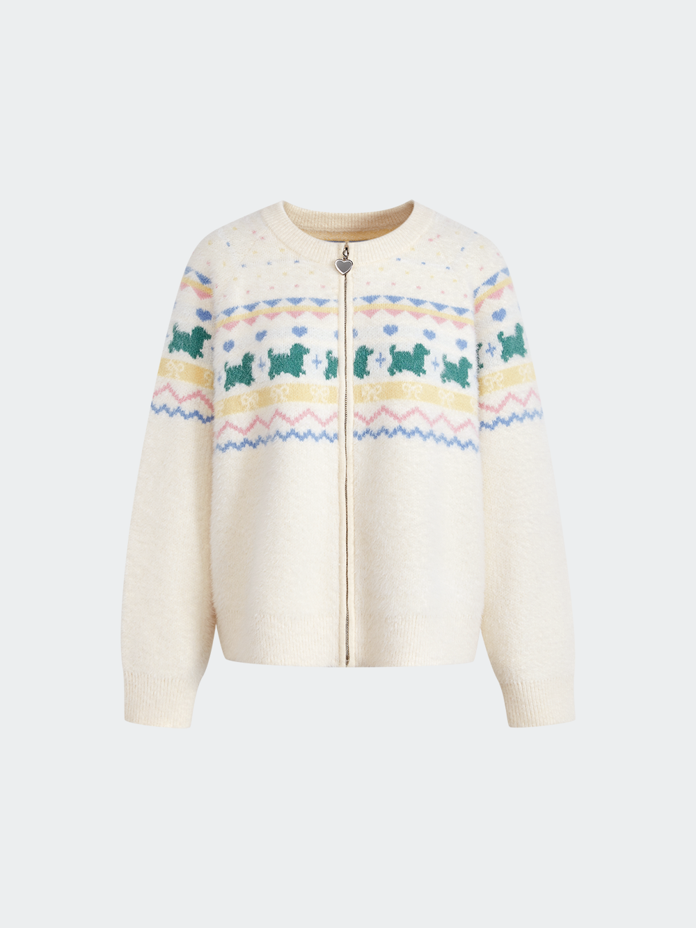 Fair Isle Zip Up Sweater and Skirt