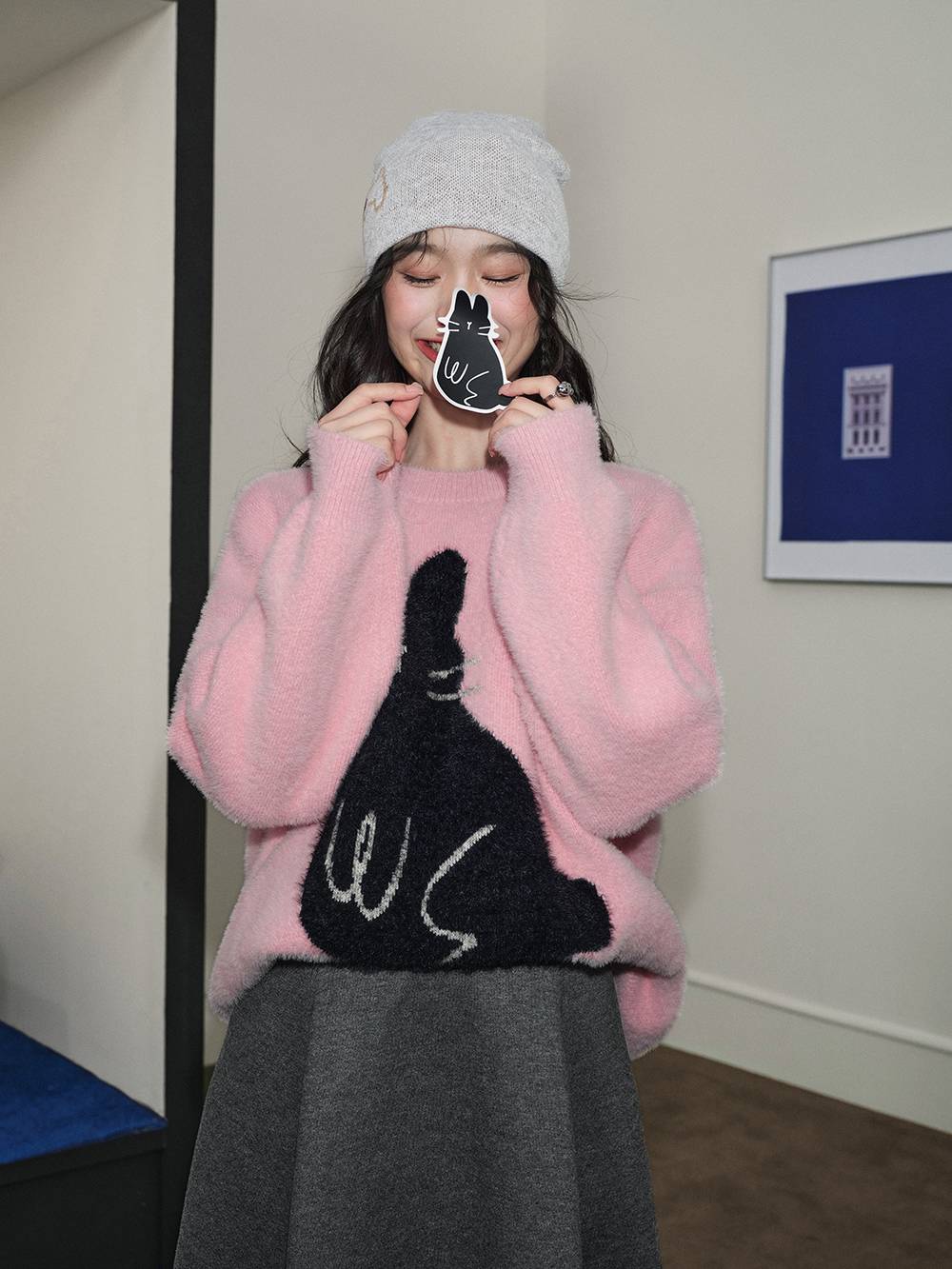 Rabbit Graphic Sweater