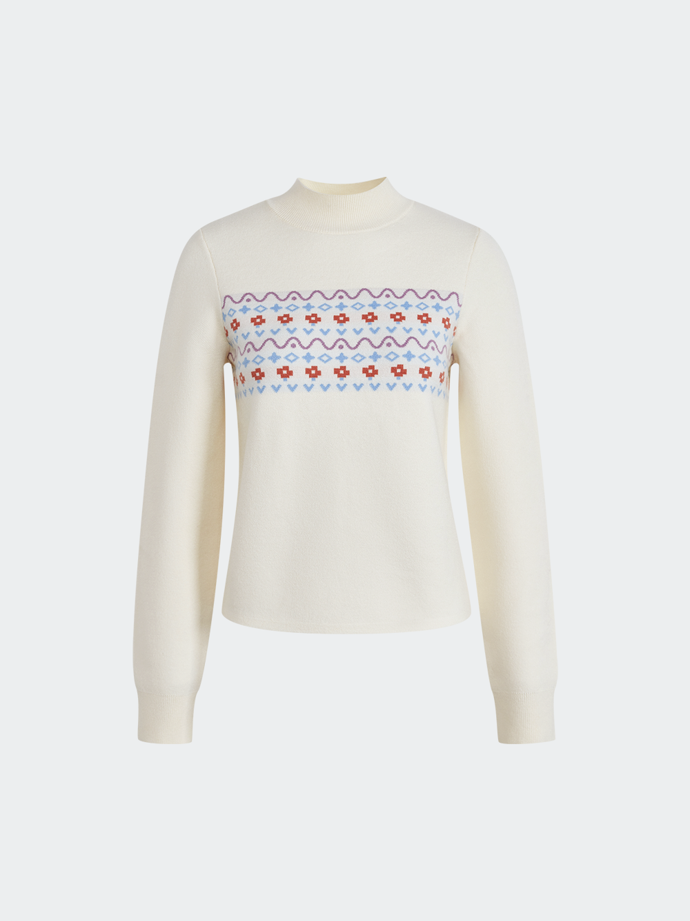 Fair Isle Mock Neck Sweater
