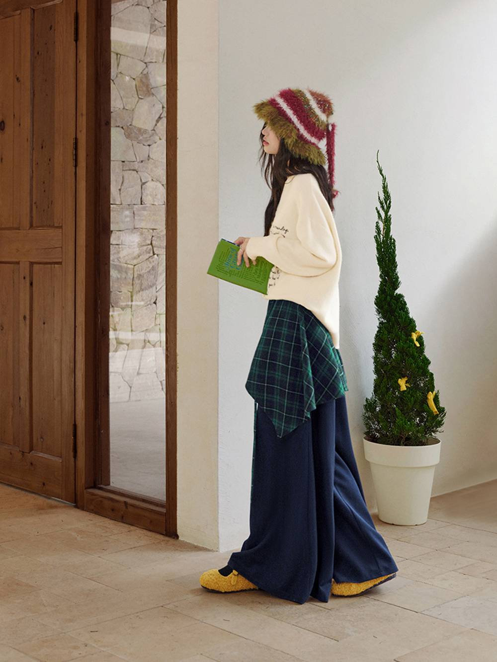 Wrap Tie Wide-Leg Pants