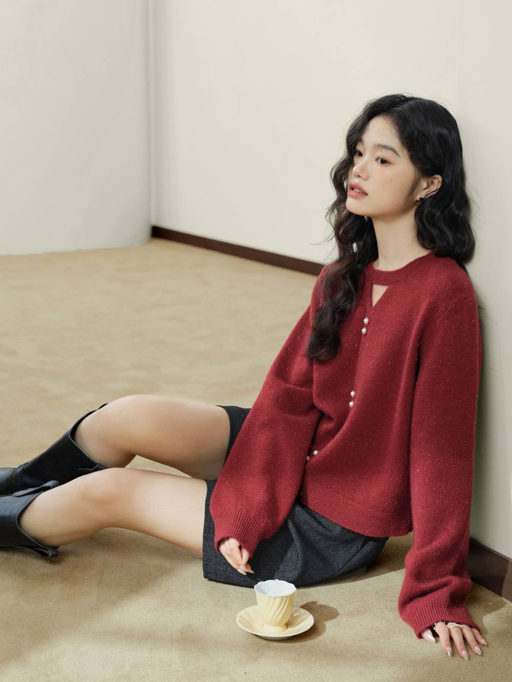 Front Cut Out Sweater