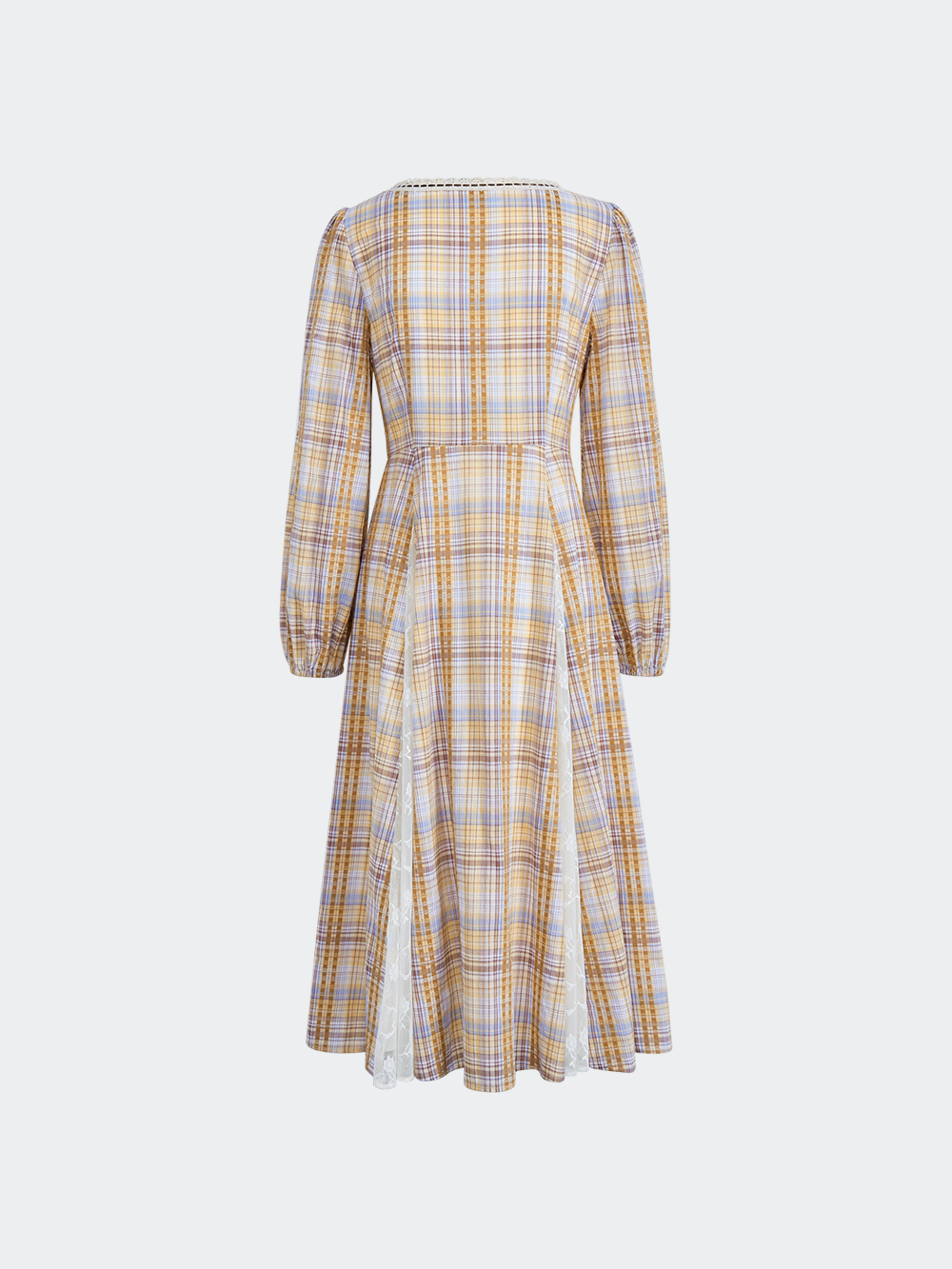 Plaid Square Neck Dress