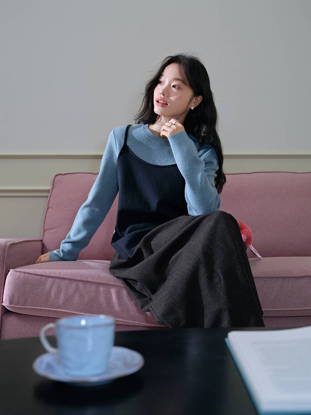 Layered Look Knit Top