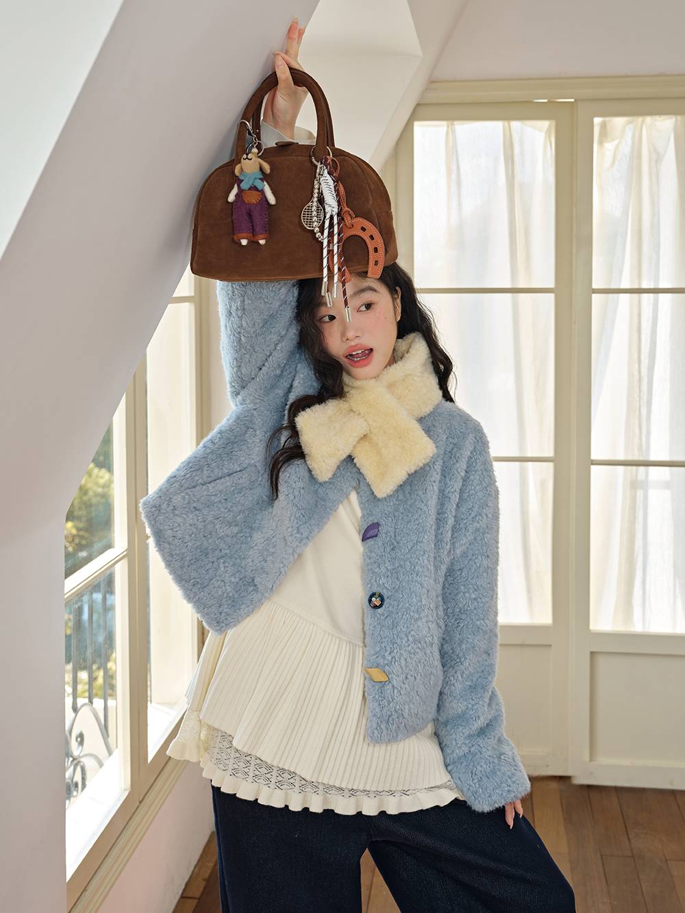 Fuzzy Scarf and Jacket