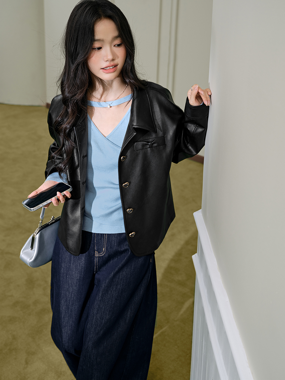 Front Cut-Out Knit Top