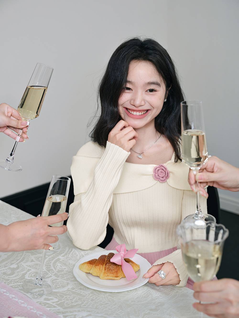 Two-Tone White-Pink Dress