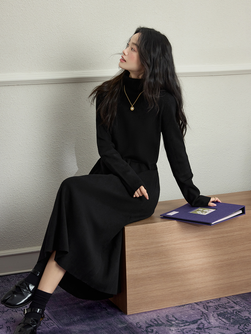 Turtleneck Knit Dress